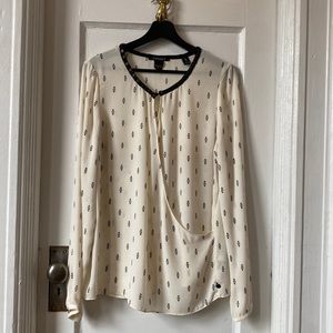 Scotch & Soda Crossover Top with Beading; Good Condition. Size Large.